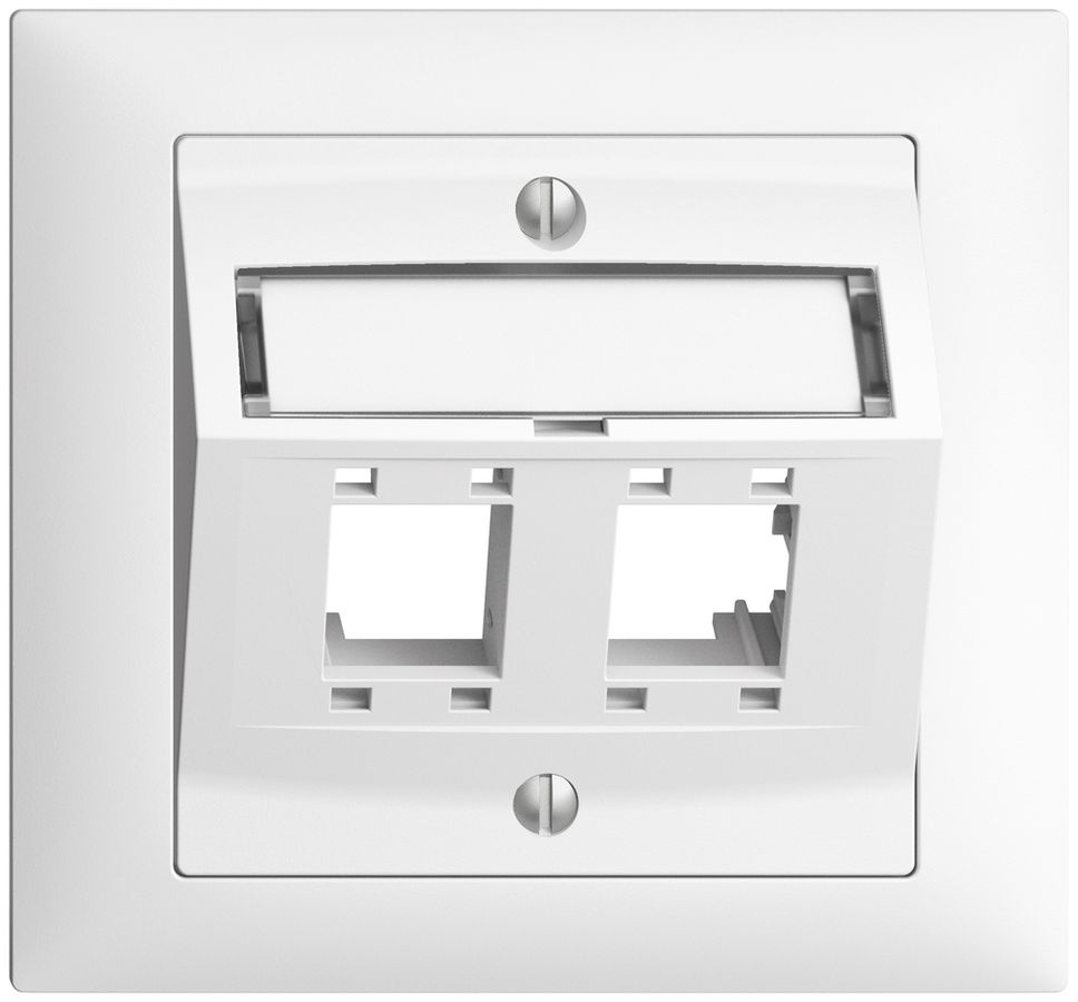 Kit de montage INC Edue FKE, avec capot d.sortie oblique, pour 2×RJ45, blanc