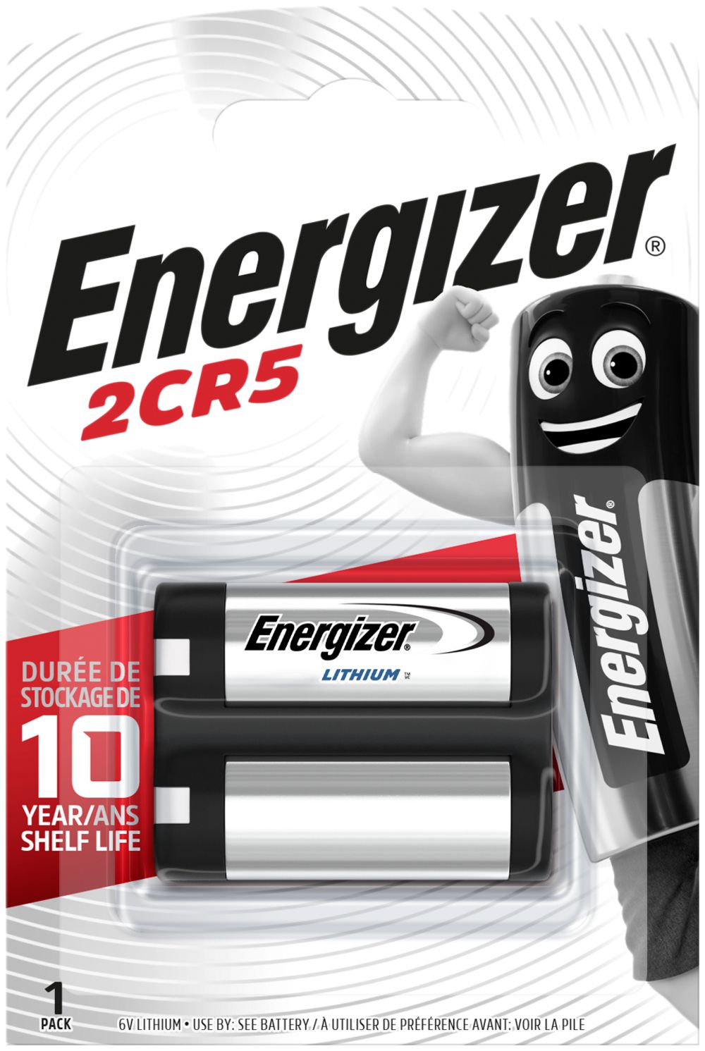 Pile photo Lithium Energizer 2CR5 6V blister à 1 pièce