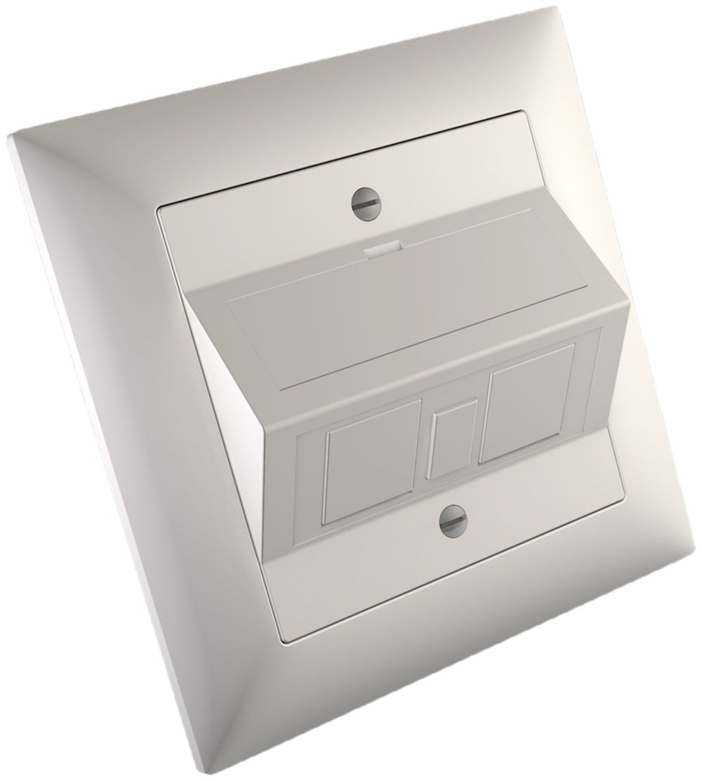 UP-Anschlussdose 30° Cecoflex EDIZIOdue für 2×RJ45 Keystone / 1×CLIK LC