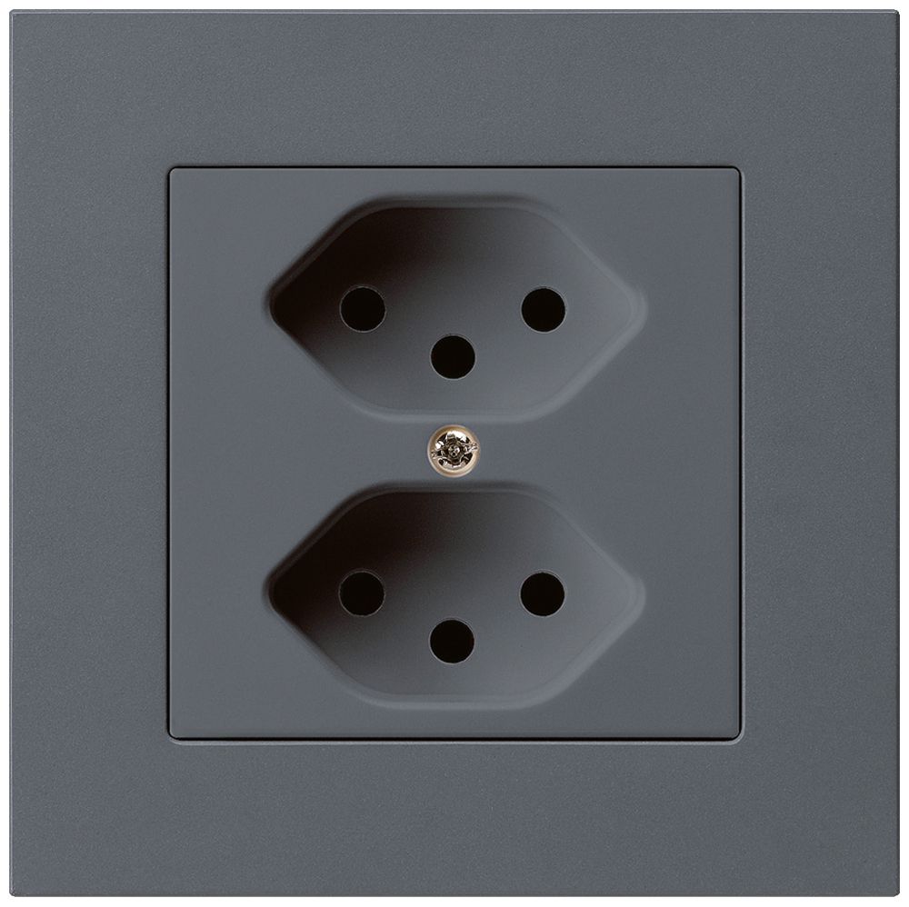 UP-Steckdose kallysto.pro 2×T13 anthrazit mit Kinderschutz