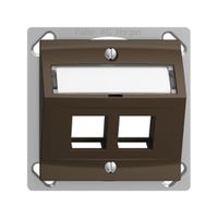 Kit montaggio INS Edue FM.TE, con cappa d.uscita obliqua, per 2×Keystone, coffee