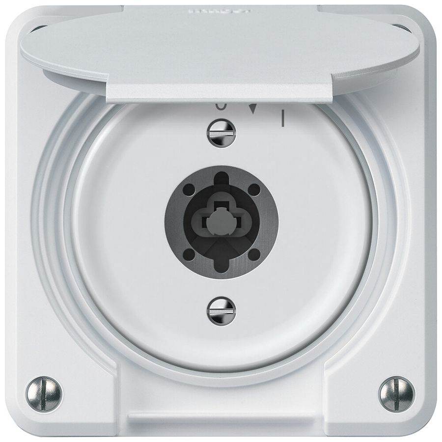 Contact pivotant à clé robusto 2P 2NO 20A 250V 86×86mm blanc