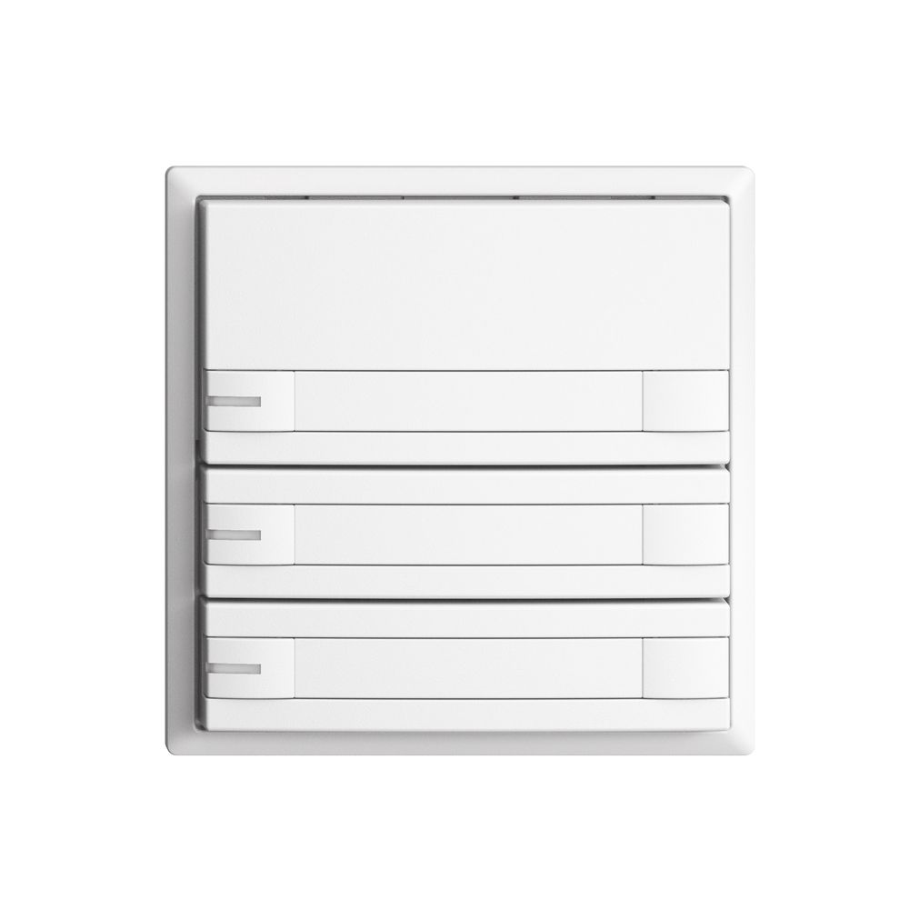 Poussoir KNX RGB EDUE, 250mW, a.LED RGB, papier, 3×poussoir, comm.2×touches, bc