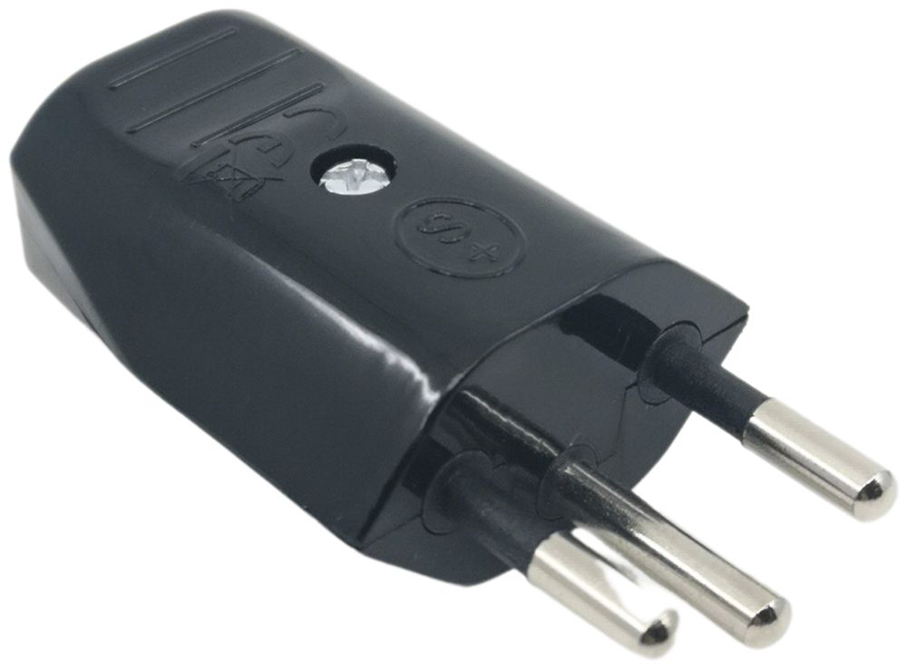 Stecker Typ 12 ELBRO 230V 10A Ø9.5mm schwarz