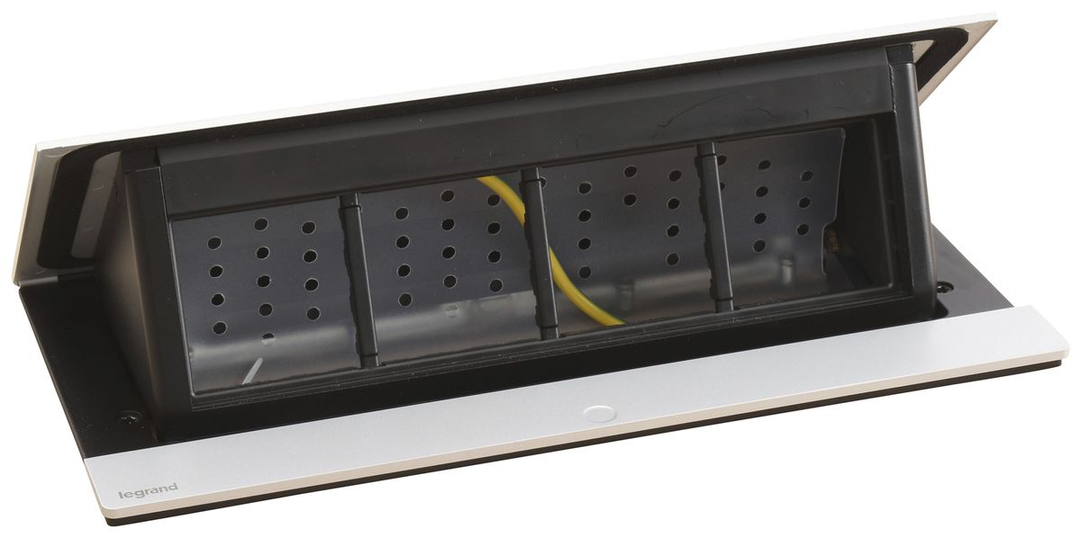 Tischsteckdose POP-UP für 8 Module Mosaic alu