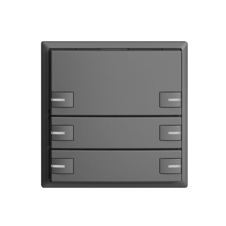 KNX-Taster RGB EDUE, 250mW, m.RGB-LED, 6×Taste, 1×Tastenb., dgu