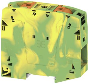 Borne de passage joignable WM A2C 95/120 PE 120mm² PUSH IN 2×1 DIN35 vert/jaune