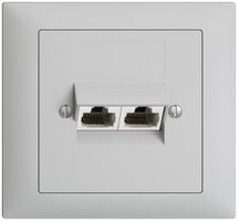 EB-Dose 2×RJ45/u 4P getr. EDIZIOdue hellgrau ITplus