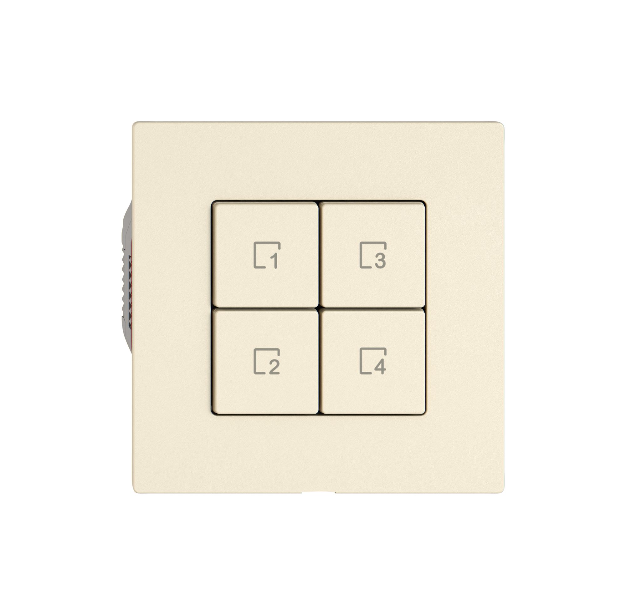 Poussoir scènes EDIZIO.liv Wiser SNAPFIX® 4 scènes 4 touches cr