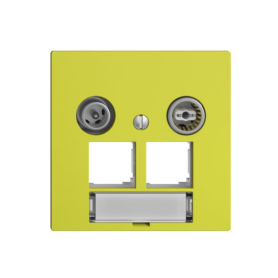 Prise multimédia EDIZIOdue F EASYNET 4dB, p.2×RJ45 S-One, lemon