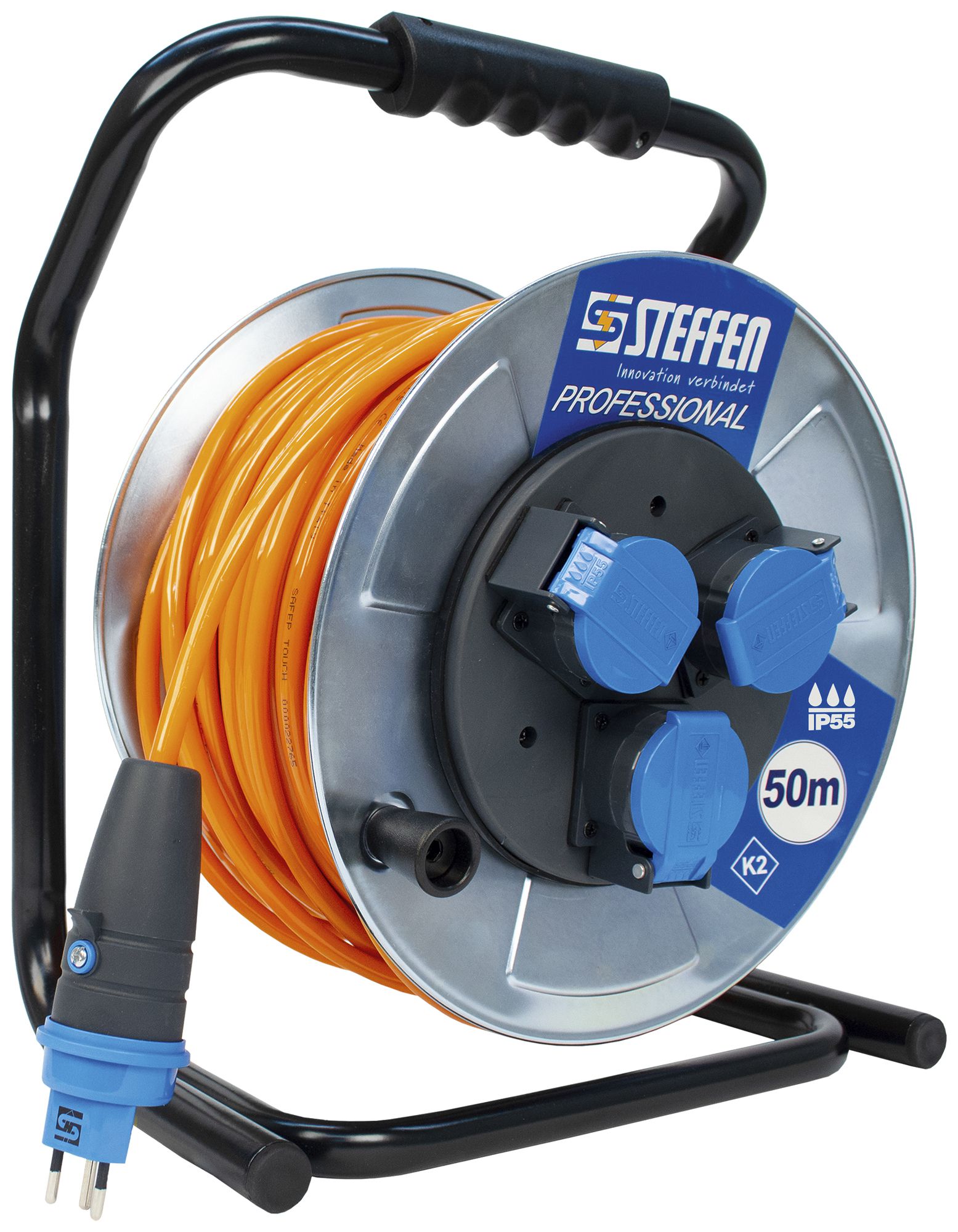 Eurouleur de câble Steffen Metall 3×T13 EPR-PUR 3×2.5mm² 30m