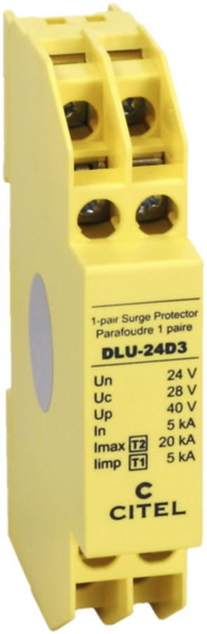 Parasurtenseur Flury DLU, type 3, 24VDC, 1×2 fils