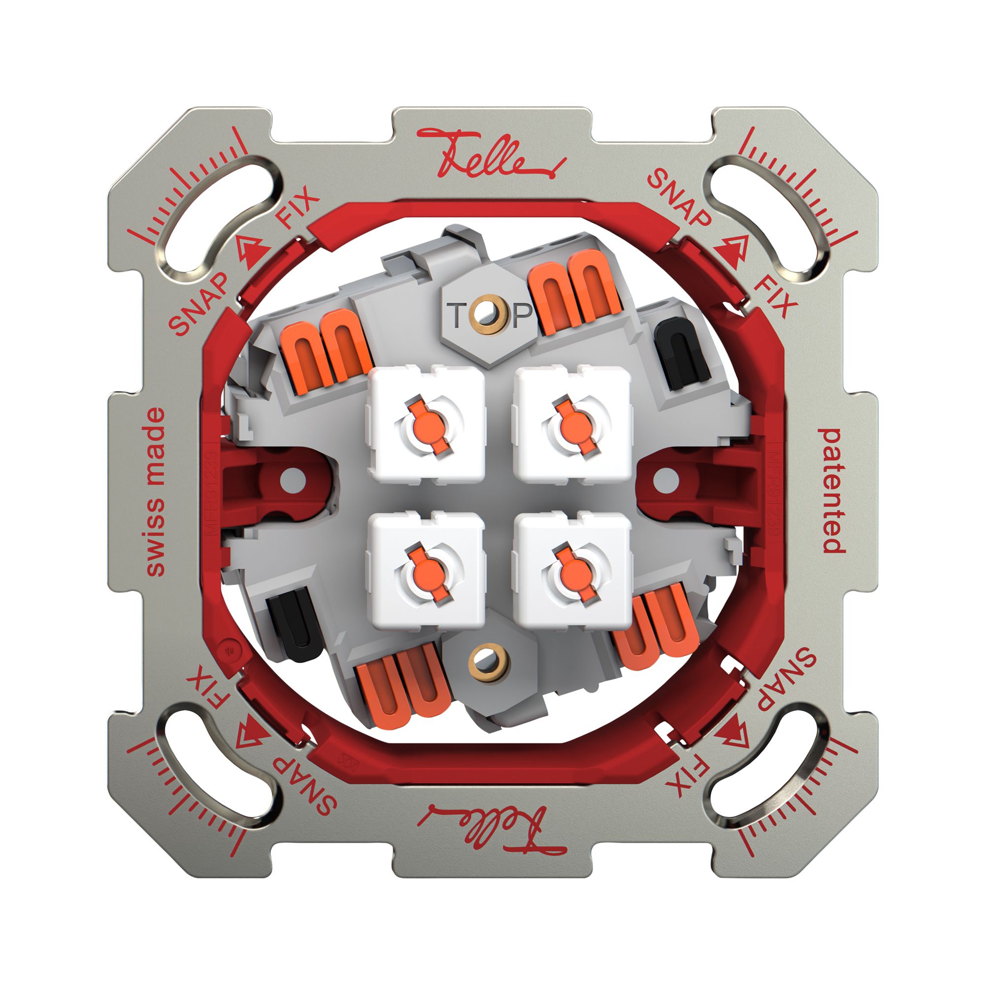 Interruttore p.tapparelle INC Feller SNAPFIX® 10A 250V 4 tasto 2 canali
