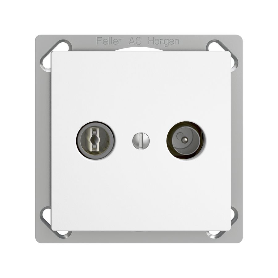 Prise TV-R ENC EDIZIOdue 11dB blanc à large bande 5…2000MHz, FMTE