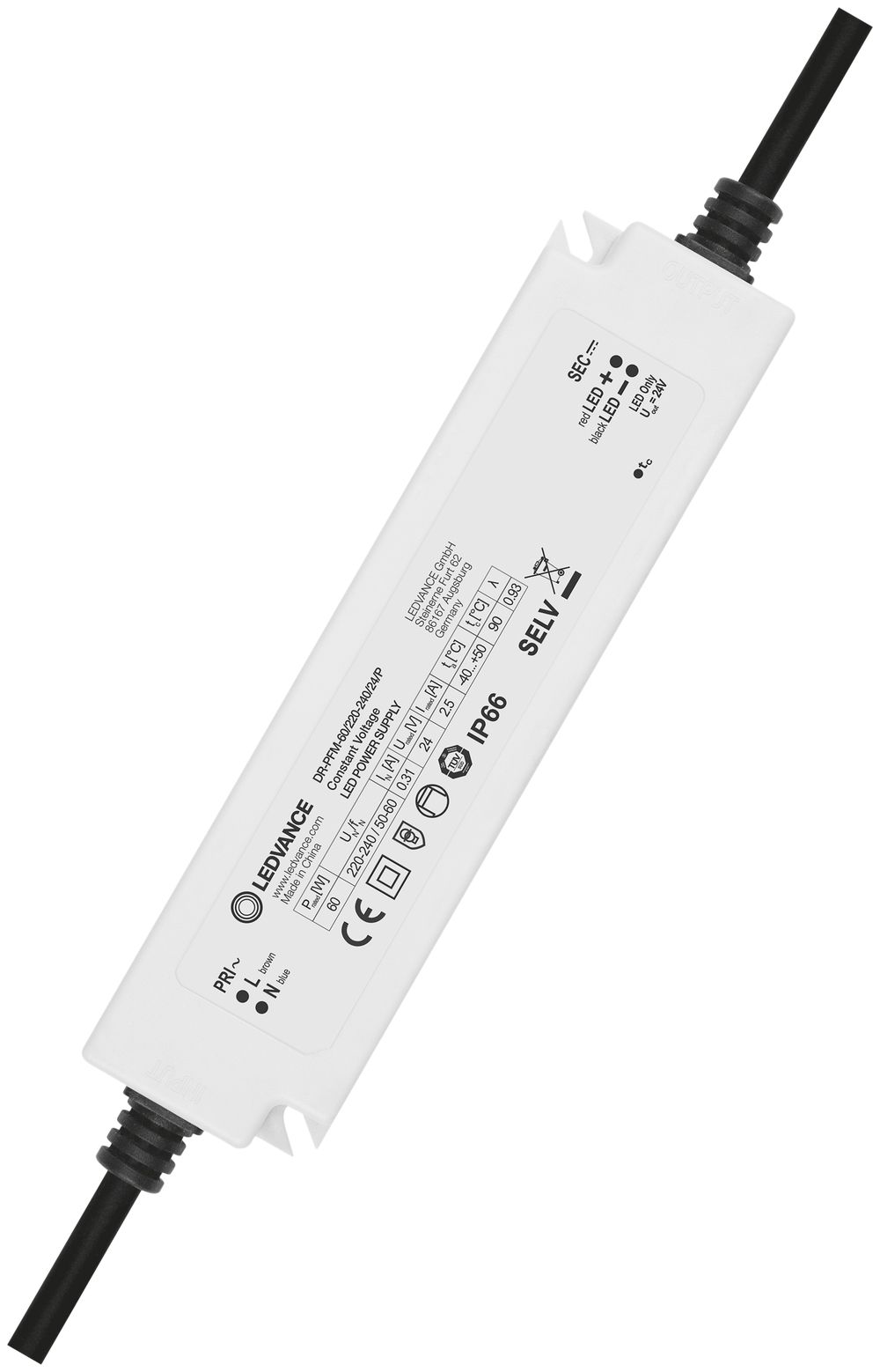 LED-Konverter LDV PERFORMANCE, 24V 60W 163×43×32mm IP66