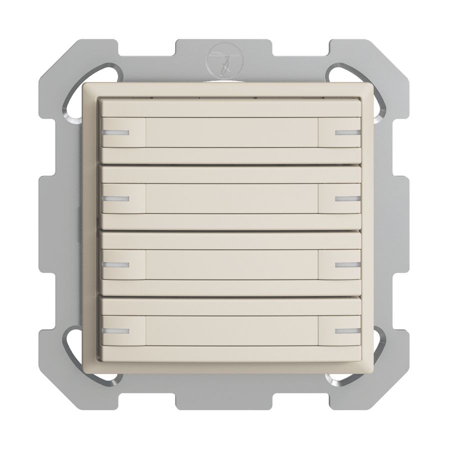 UP-KNX-Taster RGB EDUE, 250mW, m.RGB-LED, m.Papier., 8×Taste, 1×Tastenb., crema