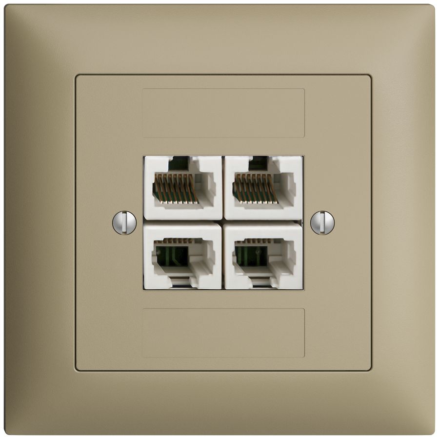 UP-Dose 4×RJ45/u 4P getr. EDIZIOdue sand ITplus