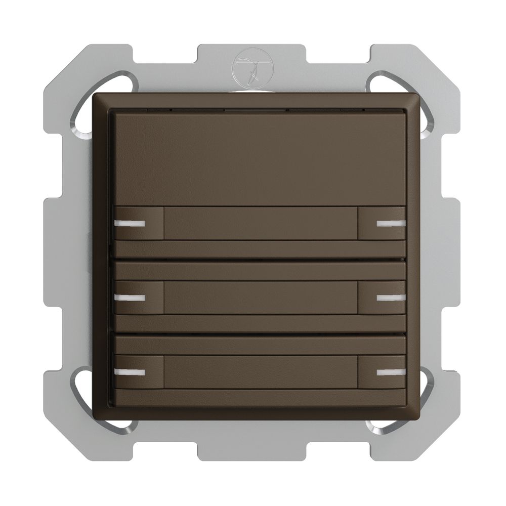Poussoir KNX RGB ENC EDUE, 250mW, a.LED RGB, papier, 6×poussoir, 1×touche, cof