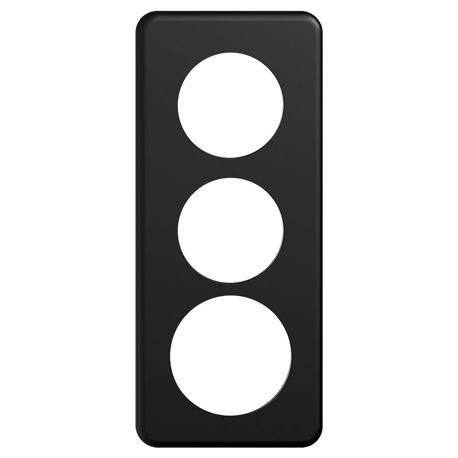 Abdeckplatte STANDARDdue 3×1 schwarz 2×Ø50, 1×Ø58