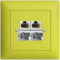 Scatola INC SOHO 2×TT/2×RJ45/u sep.ITplus EDIZIOdue lemon