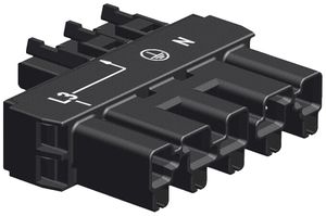 Zwischenverteiler WAGO WINSTA MIDI 5/3Buchsen 3L Kodierung A schwarz