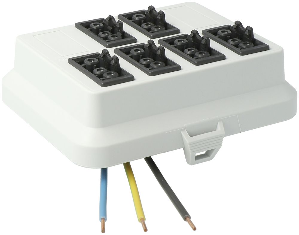 Parte frontale AGRO, in: 3P H07V-U, out: 6×3P ne L1, Wieland