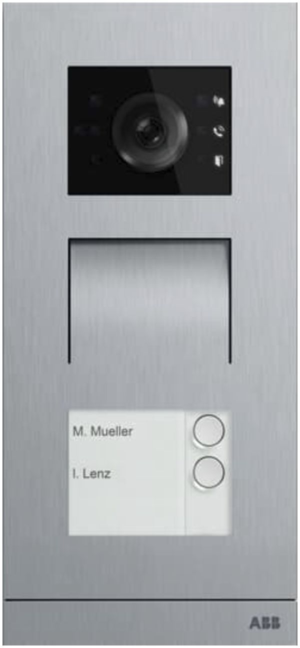 Video-Aussenstation ABB-Welcome IP, 2 Tasten, Induktion, 1/3, edelstahl