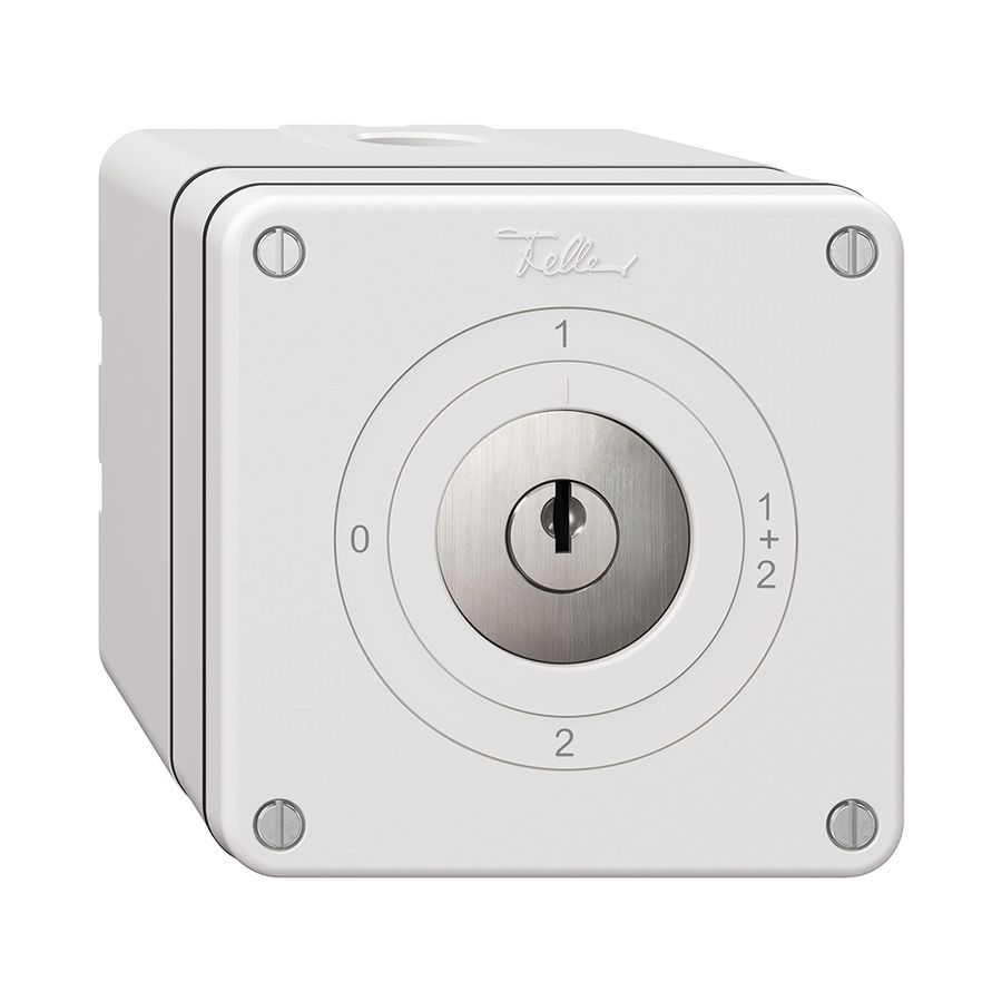 Interrupteur rotatif NAPU NEVO, 1/1 L, avec serrure&2 clés, KS, 0-1-1+2-2, blanc