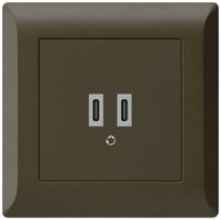 Prise de charge USB ENC Hager kallysto.line C-C 20W 5V 92×92mm brun