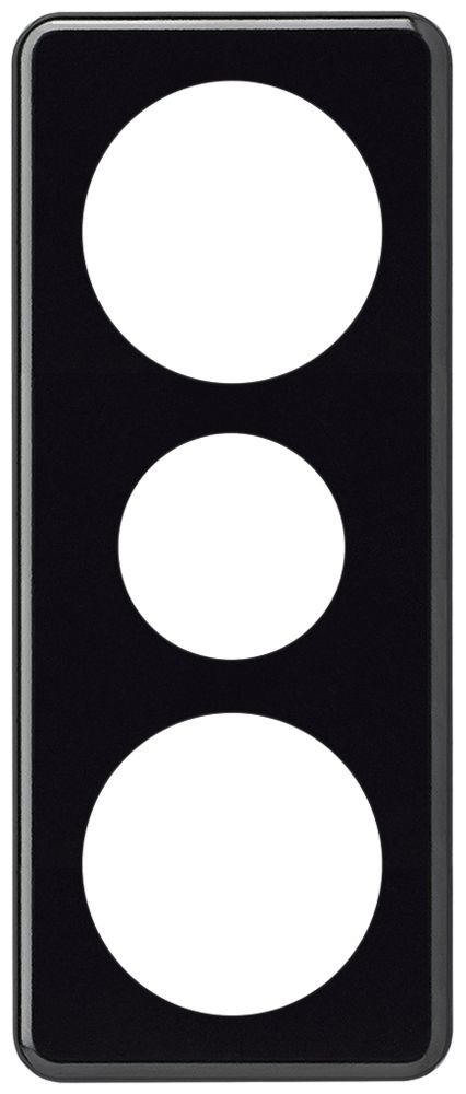 Abdeckplatte basico 3×1 58-43-58mm schwarz