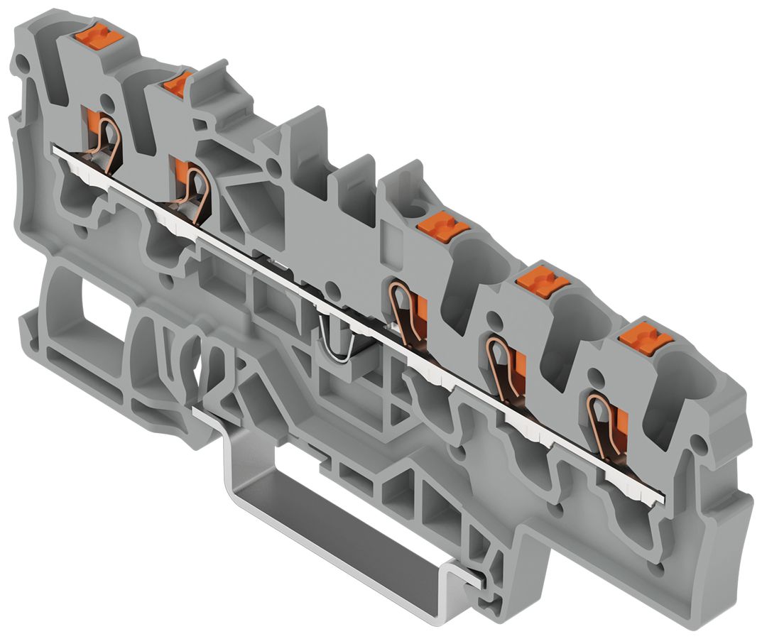 Borne de passage joignable WAGO TOPJOB S 1.5mm² 24A Push-in 5×1 TH35 gris