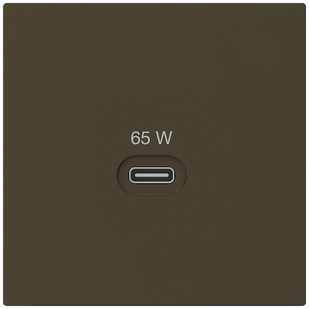 USB-Ladesteckdose Hager kallysto Typ C 65W 3250mA braun