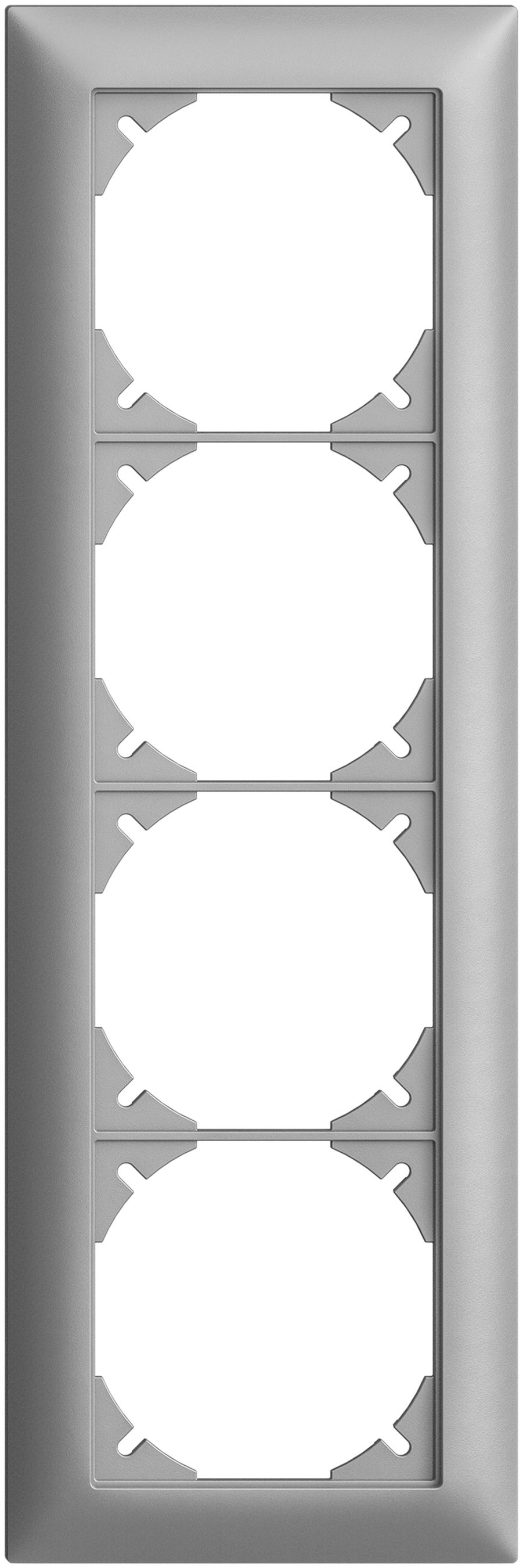 Abdeckrahmen EDIZIOdue 4×1 silver