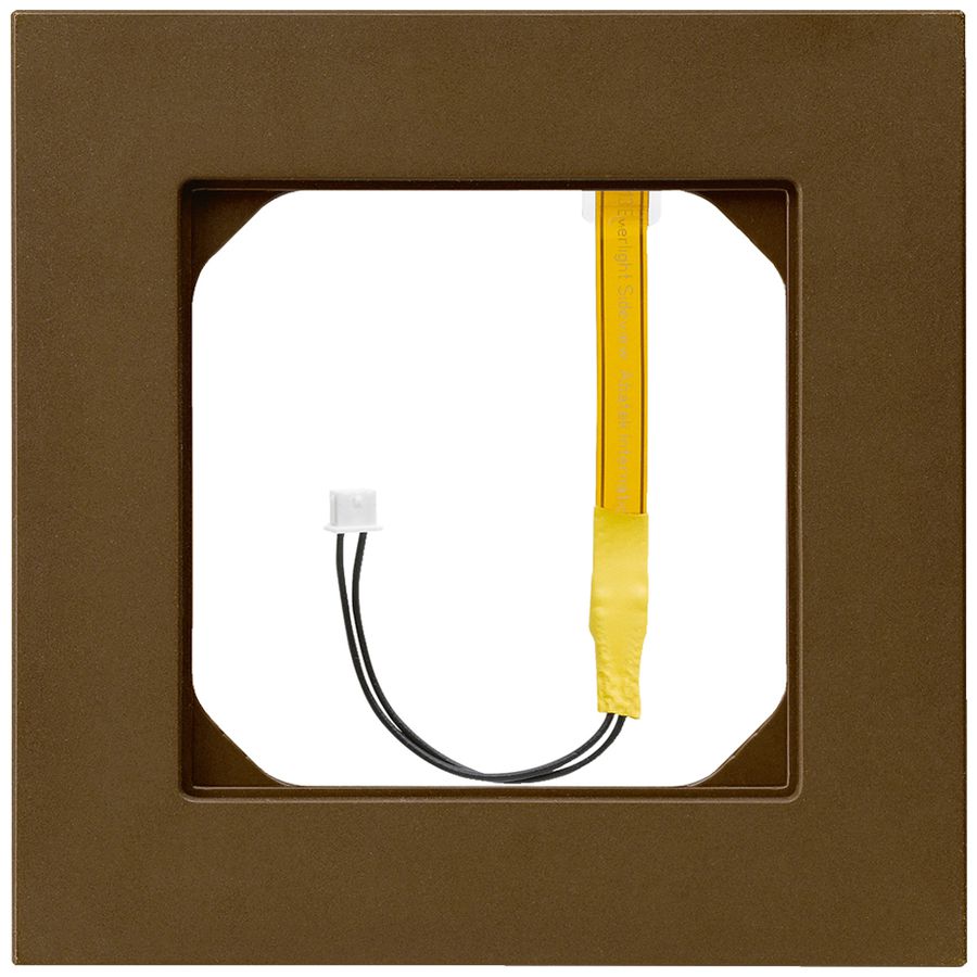 Abdeckrahmen kallysto.pro 1×1 braun für Eckbeleuchtung blau