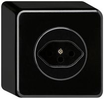 Prise AP basico type 13 noir h=54mm