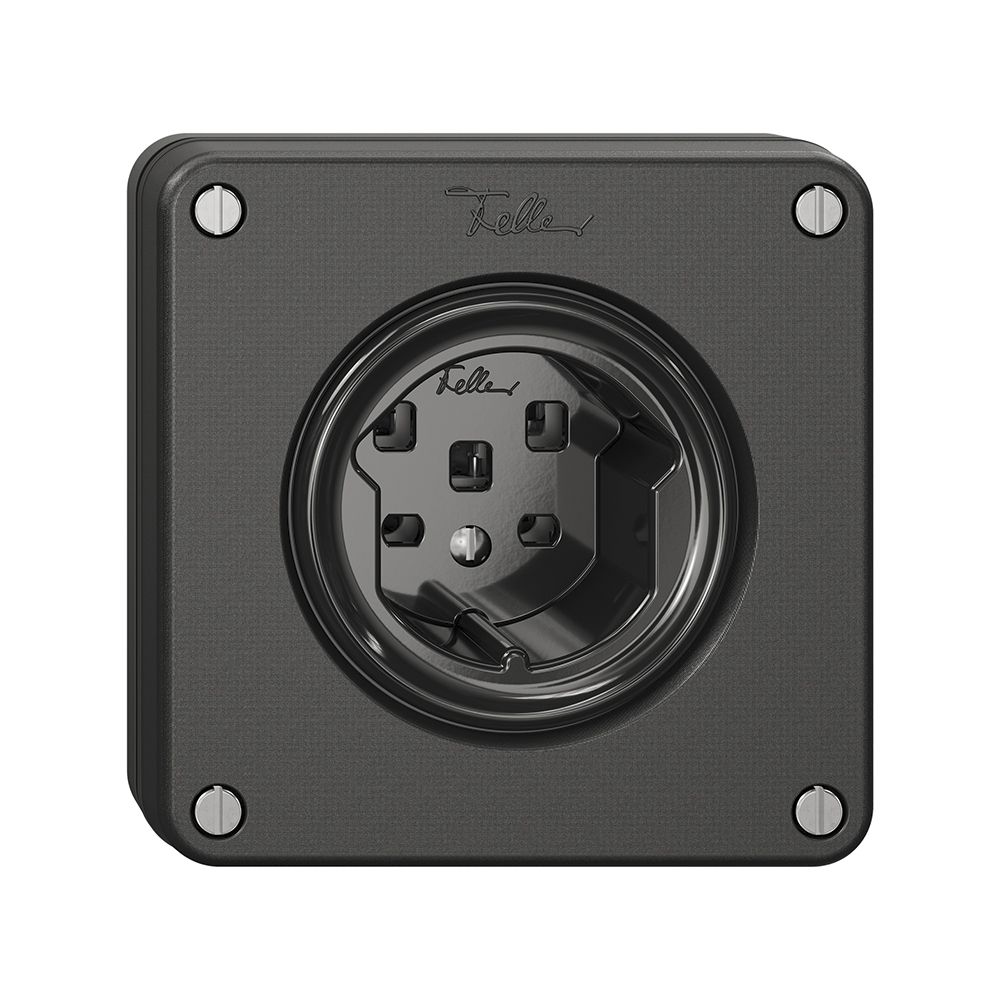 NUPU-Steckdose NEVO, 1×T25, schwarz