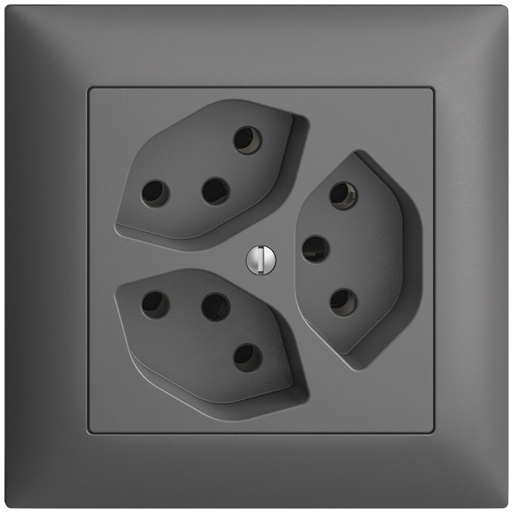 Prise ENC EDIZIOdue 3×T13 gris foncé