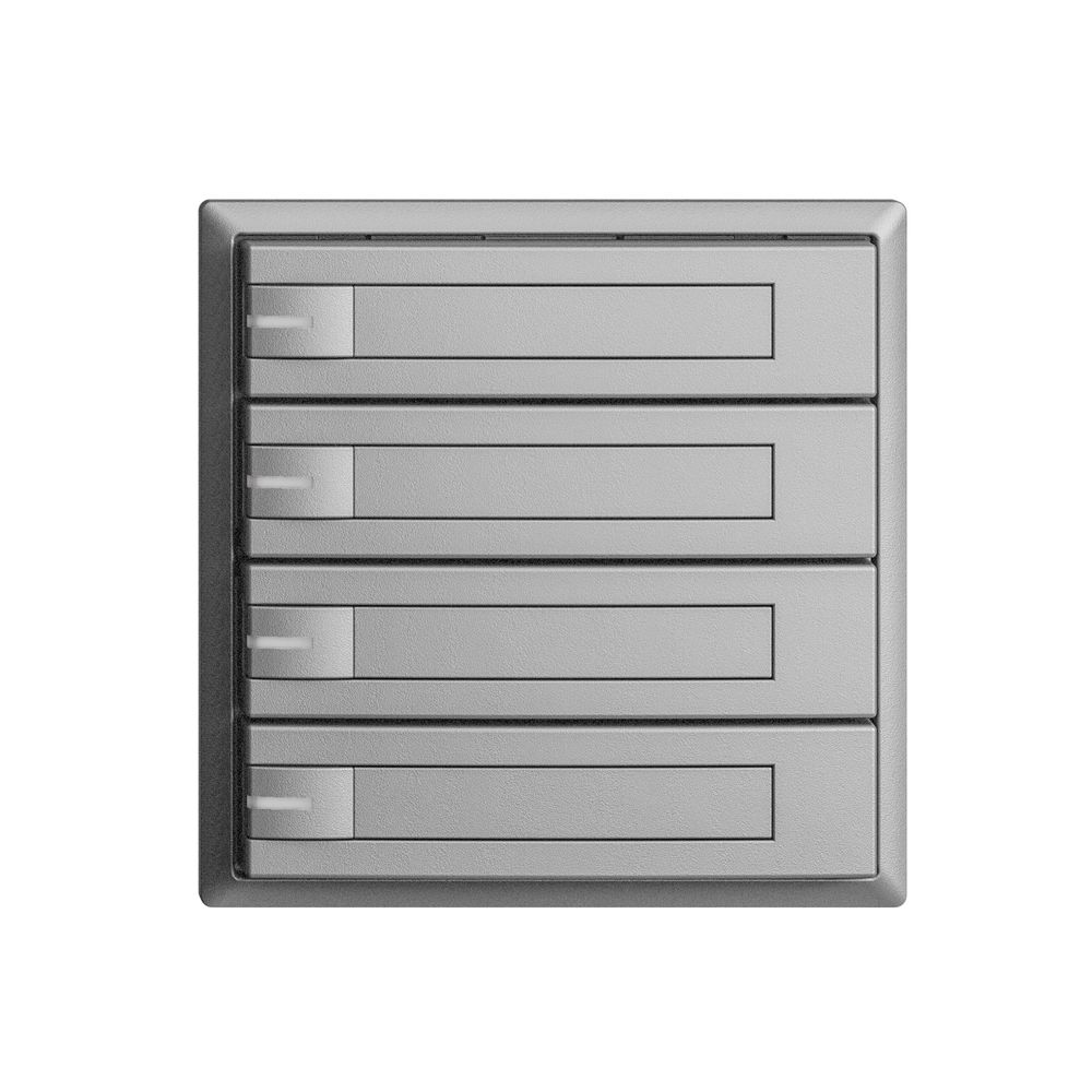 Poussoir ENC KNX 4× EDIZIOdue silver RGB avec LED avec insert papier