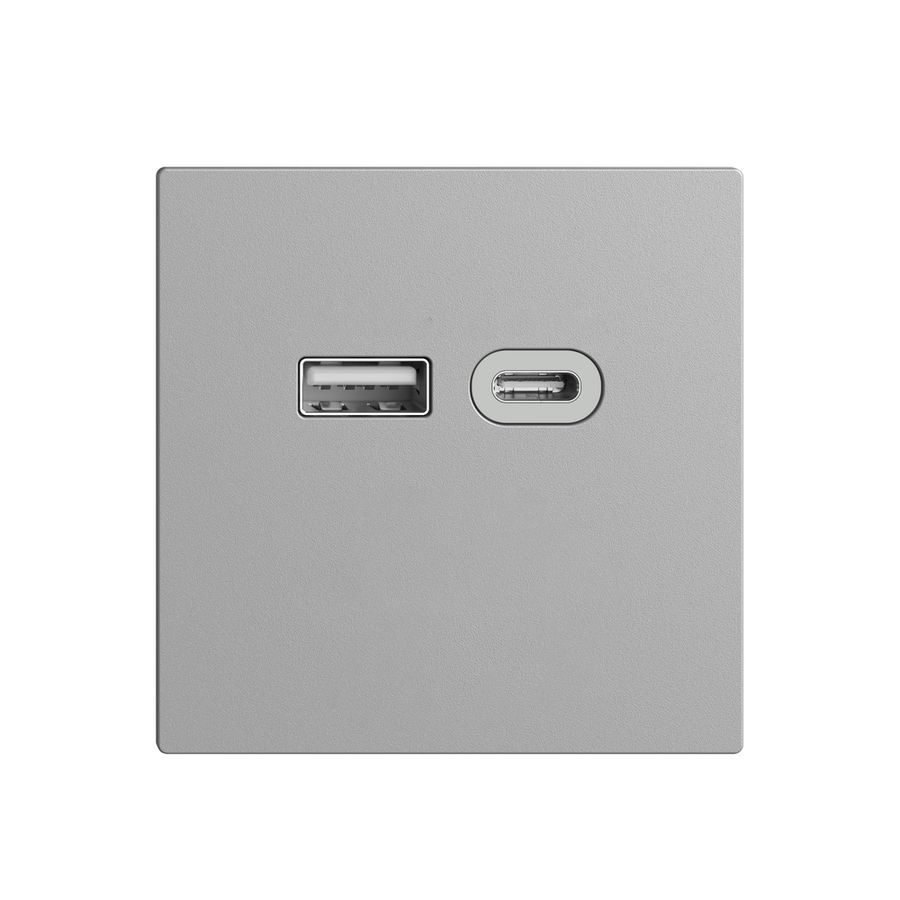 Prise USB 18W type A + type C Feller EDIZIOdue F 230V 3600mA silver