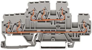 Morsetto 2 piani WAGO 4mm² 3L grigio