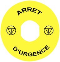 Plaquette indicatrice Schneider Electric arrêt d'urgence