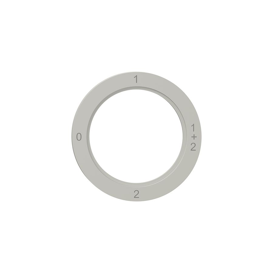 Kennscheibe NEVO, f.Drehschalter, 0-1-1+2-2, lichtgrau