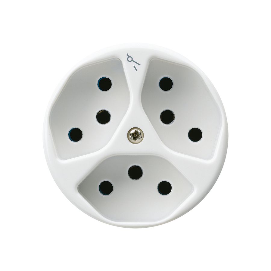Einsatz zu UP-Steckdose basico 3×Typ 13S weiss