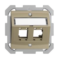 Kit montaggio ENC EDIZIOdue, con cappa di uscita obliqua, per 2×RJ45, sand