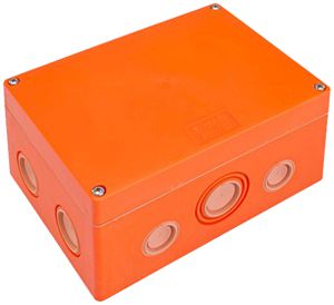 Boîte de dérivation AP ELBRO E90 176×126×87mm IP66 14×4mm² 10×M20/25 orange