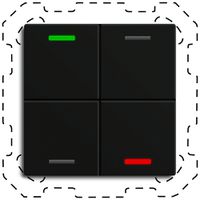 EB-Taster KNX RGBW MDT BE-TAL60T416.01 4T/4B Temp.schwarz matt "neutral"