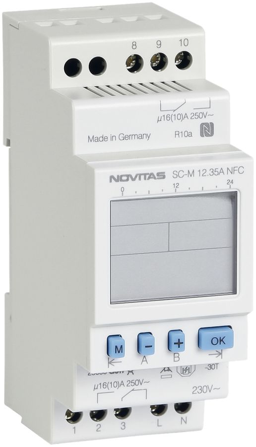 Timer settimanale AMD NOVITAS SC-M 12.35A NFC 230V 2-canale astro