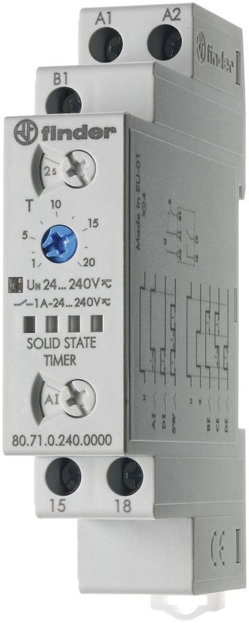 REG-Zeitrelais Finder 80.71, 1W 1A 24…240VAC/DC Multifunktion