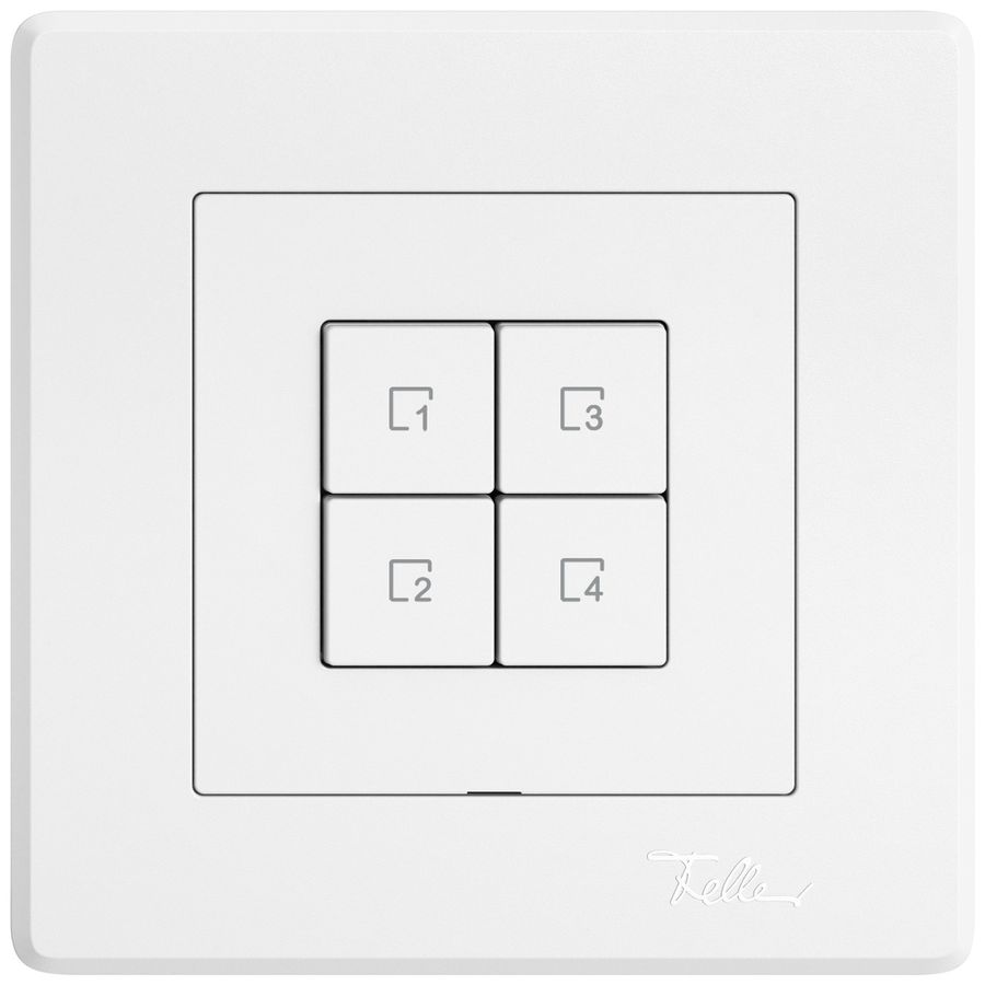 Commande pour poussoir scènes ENC EDIZIO.liv Wiser SNAPFIX® 4 scènes WLAN 4T bc