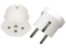 Adaptateur fixe MAX HAURI Shuko/T13 3L 250V 10A 2300W blanc